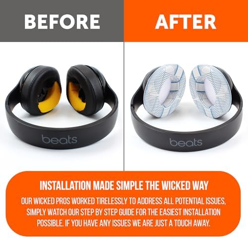 Upgrade Your Audio Experience with WC Wicked Cushions Replacement Ear Pads for Beats Studio 2 & 3 – Retro 90’s White | Luxurious PU Leather & Enhanced Foam for Optimal Sound Isolation | Perfectly Fits B0501 & B0500 Models | Not Compatible with Beats Solo | Enhanced Adhesive for Maximum Durability and Longevity