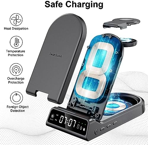 Revolutionary Multi-Device Wireless Charging Station for Samsung Galaxy S25 Series, Google Pixel 9 Pro, and Galaxy Watch – Efficient Fast Charging Hub with Advanced Safety Features for a Clutter-Free Workspace and Seamless Device Management