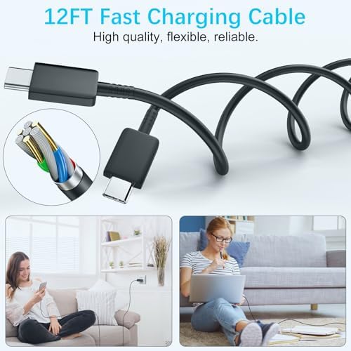 Experience Rapid Charging with Auorld 25 W Super Fast USB-C Charger & 10 FT Type-C Cable for Samsung Galaxy Devices – Ultimate Compatibility for S24, S23, S22, S21, S20, Note10, and Note20 – Portable, Durable, and Safe Power Solution for On-the-Go Use
