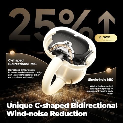 Revolutionize Your Audio Experience with Sound PEATS POP Clip Wireless Open Ear Earbuds – Ultra-Lightweight Sports Headphones Featuring 30 Hours of Playtime and IPX5 Waterproof Rating for Ultimate Durability – Advanced Bluetooth 5.4 Connectivity for Seamless Listening – Ideal for Runners and Fitness Enthusiasts – Enjoy Superior Comfort and Surround Awareness for Enhanced Safety While You Stay Active