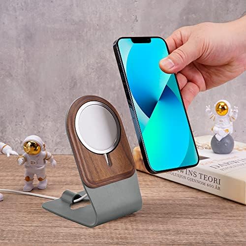 Natural Wood Stand for Apple MagSafe Charger, Real Walnut Wood Mount for MagSafe Charger Compatible with iPhone16/15/14/13/12 Series – Enhanced Compatibility and Speed