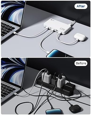 Powerful 100 W Ga N Slim Laptop Charger Hub – 5-Port Travel Power Station for Speedy Multi-Device Charging, Optimized for Mac Book Air, i Phone 15/14/Pro, and Galaxy S22/S20 – Ultra-Portable Design for Effortless On-the-Go Connectivity and Enhanced Charging Efficiency
