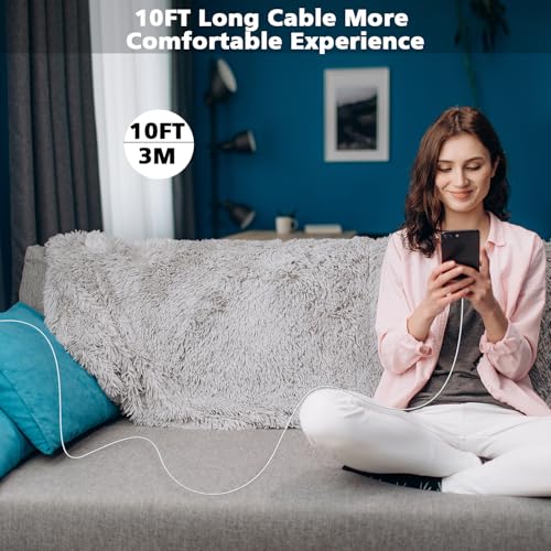 10 FT i Phone 16 Charger with 20 W Fast Charging Block – Ultra-Long USB-C Cable for i Phone 16/15 & i Pad Pro – Enhanced Durability and Convenience for Rapid Power Delivery – Perfect for Home, Office, and Travel