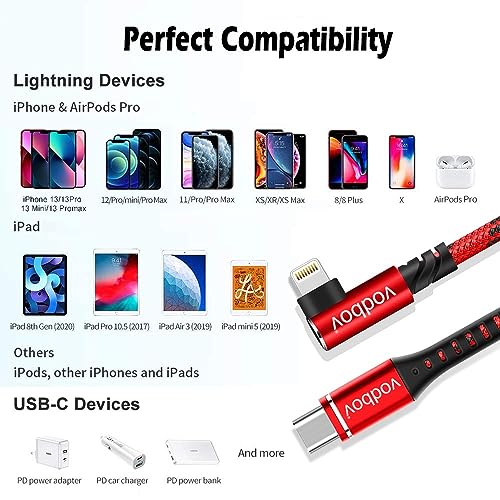 USB-C to Lightning Braided Charging Cable Duo – Fast Charging 90 Degree Right Angle Cord for i Phone – MFi Certified, Durable 10 ft & 6 ft Lengths in Sage Purple – Optimal Comfort & Style for Gaming and Daily Use