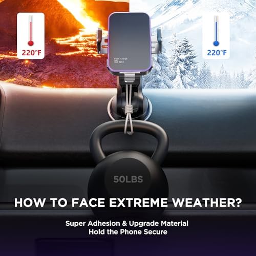 High-Speed Wireless Car Charger with Auto-Clamping Phone Mount and RGB Backlight – 15 W Qi-Compatible Charging for i Phone 15, 14, 13, 12 Mini, Pro Max, 11, XR, X, Samsung Galaxy S23 Ultra, S22, S21+ – Sleek Silver Design for Enhanced Aesthetics and Safety on the Road