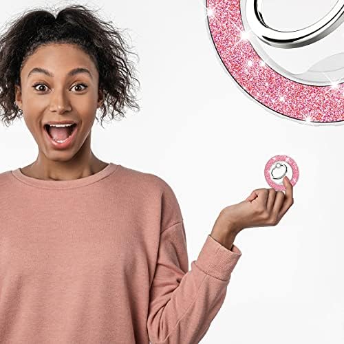 Glittering Magnetic Phone Ring Holder for Mag Safe – Ultra-Strong 2000 g Grip Compatible with i Phone 15, 14, 13, 12 Pro Max, Pro, Plus, Mini – Wireless Charging Friendly with 360° Rotation and 150° Adjustable Kickstand – Stylish Teal Design for Enhanced Functionality and Aesthetic Appeal