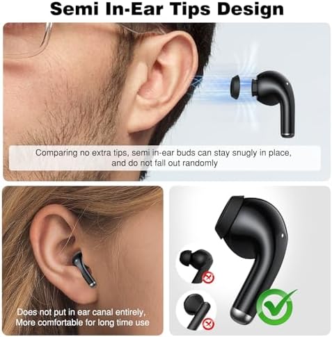 Premium Bluetooth 5.3 Noise-Cancelling Wireless Earbuds – Seamless Compatibility with i Phone 16/15 Pro Max & Samsung Galaxy S Series – Fast USB-C Charging Case for Ultimate Audio Freedom and Clarity