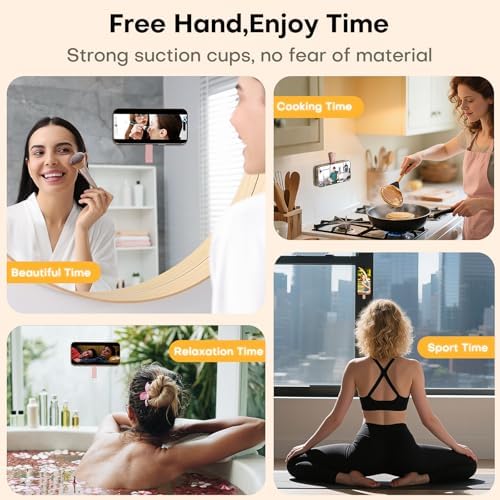 Universal Magnetic Suction Phone Grip by TAURI – 360° Rotating Hands-Free Holder for i Phone 16 Pro Max, i Phone 15, Android & Samsung S25 – Durable Silicone Design for Secure Grip and Enhanced Usability, Perfect for Multitasking and Easy Transport