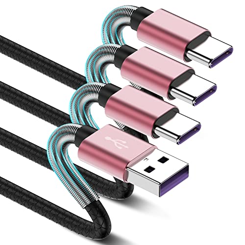 Ultimate 3-Pack 6 ft USB C Charger Cables for Samsung Galaxy S9, S10, S8 Plus & More – 3 A Fast Charging, Durable TPE Design, Versatile USB A to Type C for Enhanced Compatibility and Speed with LG Devices