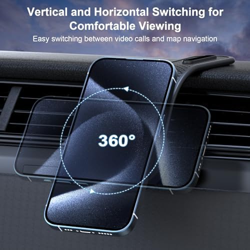 Magnetic Qi2 Wireless Car Charger Mount for i Phone 12/13/14/15 Series – 15 W Fast Charging Station with Secure Grip for Effortless Navigation and Connectivity
