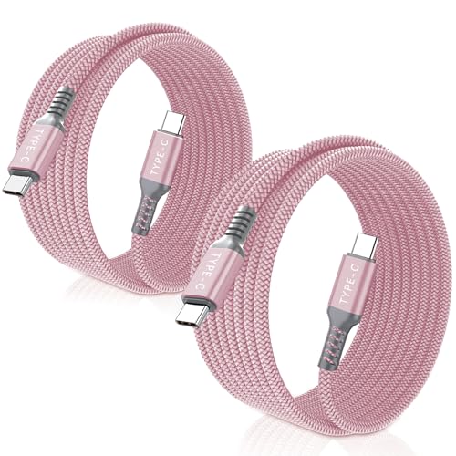 Basesailor 10 ft USB C to USB C Power Delivery Charging Cable – 100 W Fast Charger for i Phone 16/15 Pro Max, Mac Book, i Pad Air 4/5, Mini 6, and Samsung Galaxy S22/S23/S24/S25 – Durable 2 Pack for Enhanced Speed and Efficiency