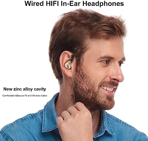 Experience Unmatched Sound Quality with JS01 Wired Earbuds – Hi-Fi In-Ear Monitors Featuring 10 mm Dynamic Drivers, Ergonomic Design, and QDC Detachable Cable for Versatile Connectivity – Stylish White Gold Finish with 3.5 mm Plug for Universal Device Compatibility – Perfect for Audiophiles Seeking Comfort and Durability