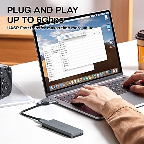 Ultra-Durable SETMSPACE NVME Enclosure – 10 Gbps SSD Adapter for M-Key Drives, Solid Aluminium Alloy Case with USB C/A Cables, Supports 2230/2242/2260/2280 Sizes, Enhanced Portability and Robust Performance in Sleek Grey Design