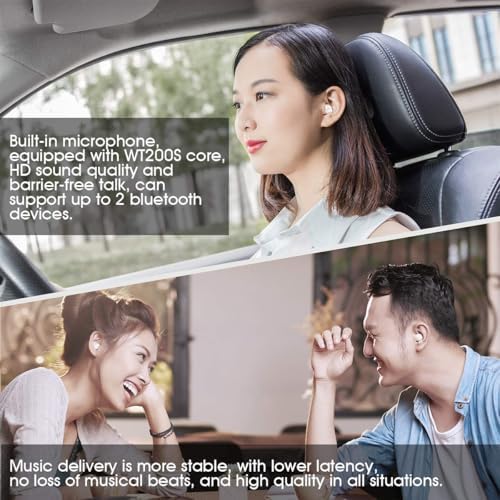 Tiny Wireless Invisible Earbuds with Charging Case – Discreet In-Ear Headphones for Professionals | Lightweight Waterproof Design for Small Ear Canals | Seamless Audio Experience on the Go