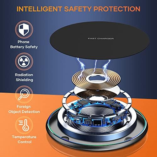 Effortless Dual Pack Wireless Charger for i Phone 16-8 and Samsung Galaxy S Series – 15 W Max Fast Charging Pad Mat with Intelligent Safety Features for Home & Office Use – Tangle-Free Convenience for Tech Enthusiasts