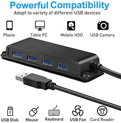 Enhance Your Workstation with the Surkit 4-Port USB 3.0 Portable Desk Hub – Versatile USB Data Hub Featuring 3.3 ft Cable for Seamless Connectivity with Mac Book, XPS, Surface Pro, and More – Perfect for Professionals and Students Alike!