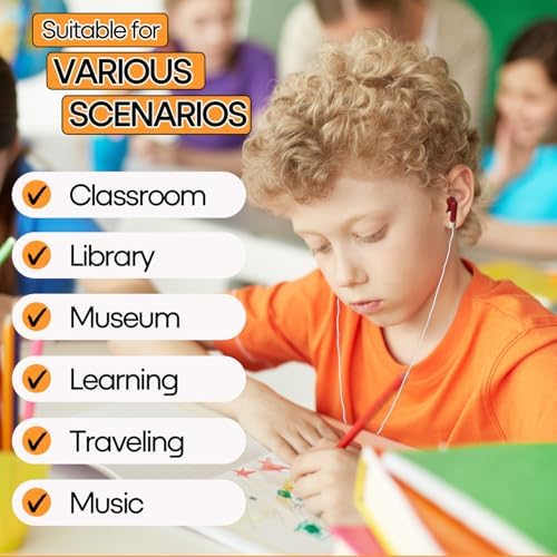 Bulk Classroom Earbuds – 30-Pack Multi-Color Wired Headphones for Kids and Educators, Individually Wrapped for Effortless Distribution and Enhanced Device Compatibility, Ideal for Focused Learning and Engaging Educational Activities