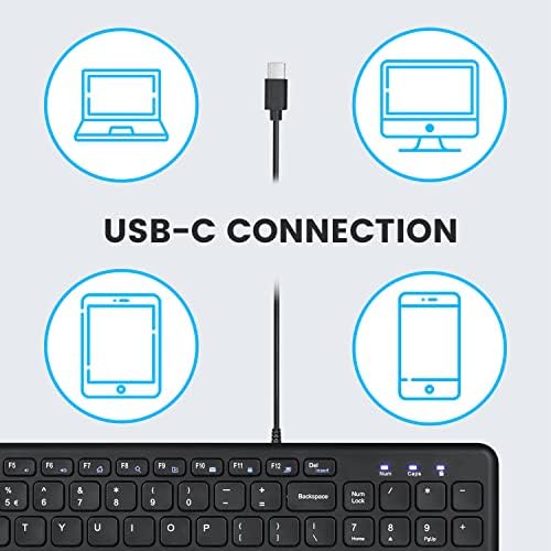 Elevate Your Typing Experience with the Perixx PERIBOARD-213 U Wired Silent USB Scissor Keyboard – Compact Design with Number Pad for Effortless Productivity, Ideal for Home and Office Use, Enhanced Compatibility, and Sleek Aesthetic – Perfect for Quiet Workspaces and Data Entry – Black US English Layout