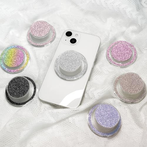 Chic Pink Glitter Phone Grip & Stand – Stylish Mag Safe-Compatible Accessory for Ultimate Security and Hands-Free Convenience – Ergonomic Design for Effortless Multitasking and Enhanced Device Protection