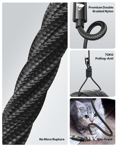 6 FT USB Type C Cable 2 Pack – High-Speed Fast Charging and Data Transfer Cord for Samsung Galaxy A Series and LG Models – Durable Nylon Braided Charger with Tangle-Free Design for Ultimate Convenience and Extended Reach