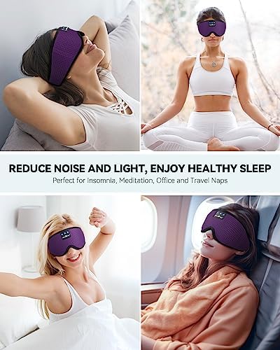 Ultimate Bluetooth Sleep Mask with Built-In Headphones – Perfect for Side Sleepers Seeking Uninterrupted Relaxation – Advanced Wireless Eye Cover for Enhanced Sleep Quality – Soft, Breathable Fabric for All-Night Comfort – Rechargeable Battery for Extended Playback – Ideal Travel Companion for Music Lovers and Restful Sleep