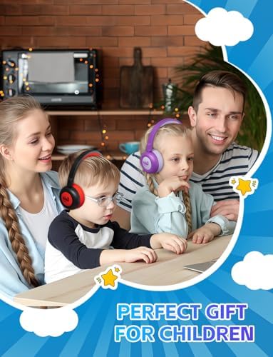 Safe Sound Bluetooth Headphones for Kids – Lightweight Wireless Earphones with 85 d B Volume Limiting for Toddler Hearing Protection – Ideal Twistable Design for School, Travel, and Home Use – Premium Audio Quality with Built-in Microphone for Clear Communication
