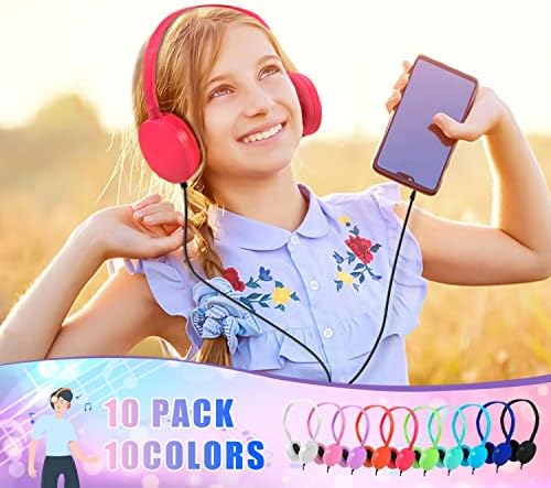 Colorful Classroom Headphones for Kids | Durable 6-Pack Wired Earbuds with Adjustable Fit | Engaging Audio Experience for Enhanced Focus | Compatible with Computers & Chromebooks | Perfect for Group Learning Activities and Young Learners