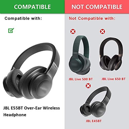 Premium Replacement Earpads for JBL E55 BT Headsets – Comfort-Enhancing Foam Ear Cushions in Sleek Black for Optimal Sound Quality and Extended Wear – Quick Installation and Noise Isolation Benefits