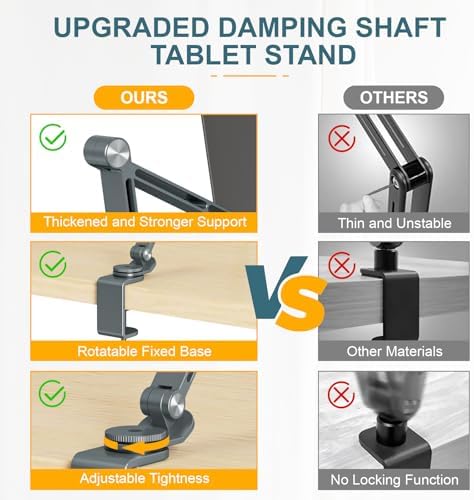 Adjustable 360° Rotating Tablet Stand Holder – Versatile Desk and Bed Mount for Enhanced Viewing Comfort, Compatible with 4-15.6″ Devices including i Pads and Smartphones – Lightweight, Foldable Design for Easy Portability and Optimal Posture Support