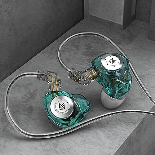 KZ EDX PRO IEM Earphones – Premium 10 mm Dual Magnetic Dynamic Driver Wired Earbuds with Removable C Pin Cable and Built-in Mic in Stylish Cyan – Immerse Yourself in High-Fidelity Sound Quality and Ergonomic Comfort for Every Listening Occasion