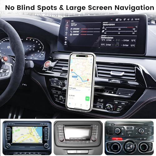 OHLPRO 15 W Mag Safe Car Mount Charger for i Phone 16 – Premium Fast Wireless Charging, Magnetic CD Slot Holder with 3 M Adhesive for Dashboard, Sleek Aluminum Design, Compatible with i Phone 16/15/14/13 Pro Max – Ultimate Driving Convenience and Stability
