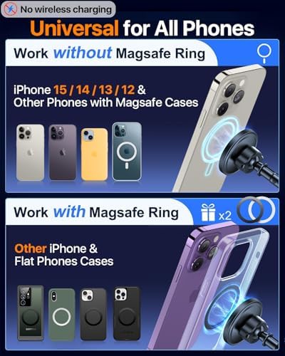 2025 Enhanced Mag Safe Car Phone Mount – 80 LBS Ultimate Suction Power & Military-Grade Strength for i Phone 16, 15, 14 Pro Max & Mini – 360° Rotatable Magnetic Holder for Secure Dashboard & Windshield Use – Effortless Navigation & Hands-Free Communication