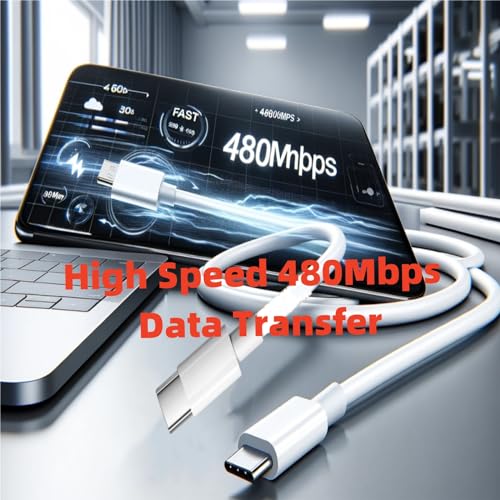 USB C Cable 20ft,C to C Cable Fast Charging 2 Pack,60W Extra Long Type C Cord Compatible with iPhone 16/15 Pro/15 Plus/16 Pro Max, iPad mini 6/ Pro 2021, Mac-Book Pro 2020, Samsung Galaxy S24,Switch – Enhanced Compatibility and Speed