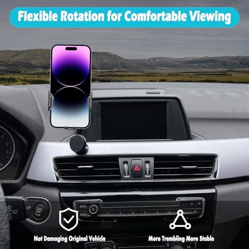 BMW X2 2022-2023 Car Phone Holder with Integrated Glasses Case – Secure Mount for 10.25-Inch Screens, Perfect for Thick Cases & Hands-Free Navigation, Compatible with 4.7 to 7-Inch Phones, Effortless Installation & Durable Design for Enhanced Driving Experience