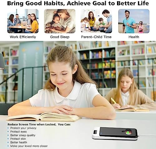 Cell Phone Lock Box with Timer,Portable Timed Phone Lock Box for iPhone and Android Phones, Self-Control Timer Phone Locker to Help Kids,Students Focus Back – Enhanced Compatibility and Speed
