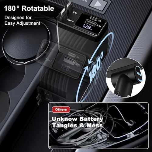 Ultimate 4-in-1 Retractable Car Charger with 2.6 ft Tangle-Free Cord – Fast Charging Solution for i Phone 16 & Android Devices, Perfect for Backseat Passengers – Compact & Durable Design for Travelers Seeking Efficiency and Organization