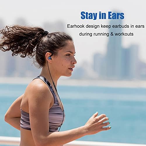 Wired Single Earbud with Mic – Mono Headphone for Active Lifestyles, Enhanced Over-Ear Hook Design for Secure Fit, Ideal for Driving, Running & Cycling, Includes Protective Case for Convenience and Clarity with Cell Phones & Laptops