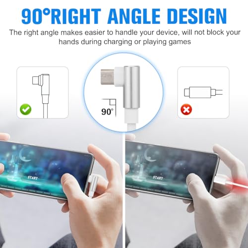 90-Degree USB Micro Cable – 1 m Nylon Braided Right Angle Charger for Universal Phones – Fast 2.4 A Data Transmission – Durable & Tangle-Free Connectivity Solution for Enhanced Performance