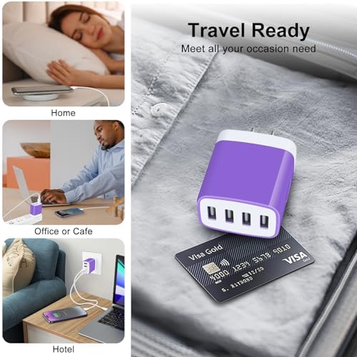Dual USB Wall Charger 2-Pack – Rapid Charge Block for i Phone, Samsung Galaxy & Google Pixel – Universal Compatibility Power Adapter for Home, Office, and Travel – Fast Charging Technology with Compact Design – Reliable Multi Plug Outlet Solution for All Your Devices