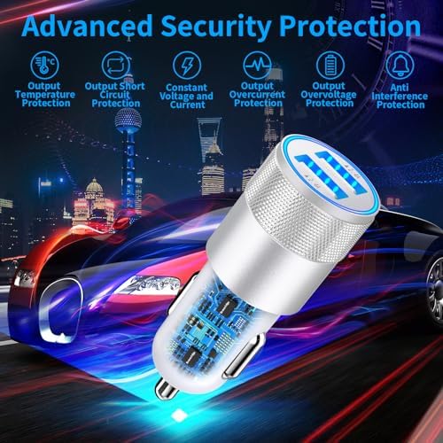 Braveridge 66 W Dual Port USB-C Car Charger for i Phone 16 – MFi Certified Fast Charging with Type-C Braided Cable – Enhanced Compatibility for i Phone 16/16 Pro Max/15/15 Pro/i Pad – Ideal for Road Trips and On-the-Go Power Solutions