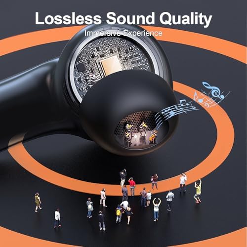 ZIUTY 2025 Wireless Earbuds – 50-Hour Playtime Bluetooth 5.3 Headphones with Deep Bass for HD Stereo Sound, IPX5 Waterproof for Active Lifestyles, Ergonomic Fit with Built-in Mic for Seamless i Phone & Android Connectivity – Elevate Your Audio Journey