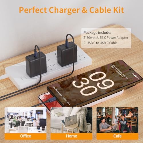 Looptimo 30 W USB-C Fast Charger Bundle for Google Pixel – Ultimate Rapid Charging Power Adapter with 6.6 ft Type C Cable for Enhanced Compatibility and Performance Across Pixel Models 4-9 Pro XL – Compact, Durable, and Travel-Friendly Solution for Busy Lifestyles
