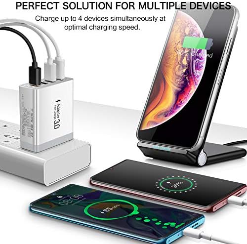 Boxeroo 4-Port USB C Wall Charger Fast Charge 3.0 – Dual Pack, High-Speed Multi-Device Adapter for i Phone 11 Pro Max, Galaxy S10+ & More – Superior Compatibility, Compact Design, Rapid Power Delivery for Home and Travel