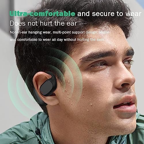 Open-Ear Bluetooth 5.2 Bone Conduction Headphones – Waterproof Wireless Sports Earbuds for Ultimate Comfort and Environmental Awareness During Workouts and Outdoor Adventures