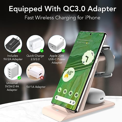 Ultra-Fast 3-in-1 Wireless Charging Hub for Google Pixel Watch 1, Pixel 9 Series, and Pixel Buds Pro – Elegant, Multi-Device Power Solution for Home and Office with Enhanced Safety Features and Sleek Design