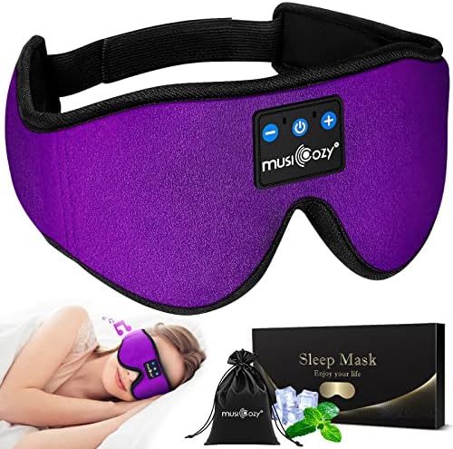 Ultimate Bluetooth Sleep Mask with Built-In Headphones – Perfect for Side Sleepers Seeking Uninterrupted Relaxation – Advanced Wireless Eye Cover for Enhanced Sleep Quality – Soft, Breathable Fabric for All-Night Comfort – Rechargeable Battery for Extended Playback – Ideal Travel Companion for Music Lovers and Restful Sleep