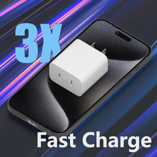 Elevate Your Charging Game with the 3-Pack Premium Dual PD Port USB C Charger Block – Compact & High-Speed Travel Power Adapter for i Phone, i Pad, Galaxy, Pixel & More – Dual Device Fast Charging Solution for On-the-Go Professionals