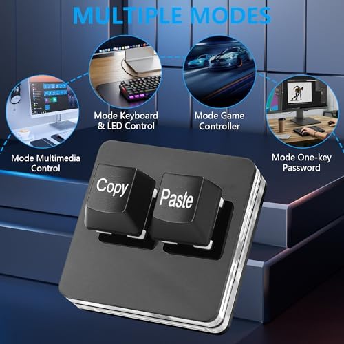 Sin Loon USB Mini 2-Key Mechanical Gaming Keypad – Hot-Swappable One-Handed Keyboard for Efficient Copy-Paste & Rhythm Gaming – Ergonomic Design with RGB Backlighting for Enhanced Productivity and Performance