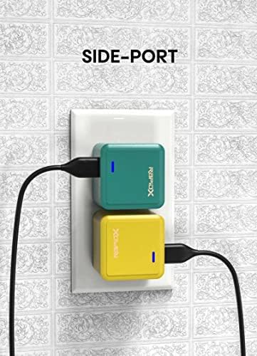 Rapid X Porto Uno USB-C 30 W PD Power Adapter – Compact Fast Wall Charger for i Phone 15, i Pad Pro, Samsung & More – Foldable Design with Side Port for Easy Travel – Enhanced Speed & Universal Compatibility in Sleek Teal Finish