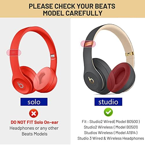 Transform Your Beats: Premium Pink Memory Foam Earpads for Studio 2 & 3 Headphones – Luxurious Soft Protein Leather Replacement Cushions for Ultimate Comfort and Noise Isolation – Perfect for Wired & Wireless Listening